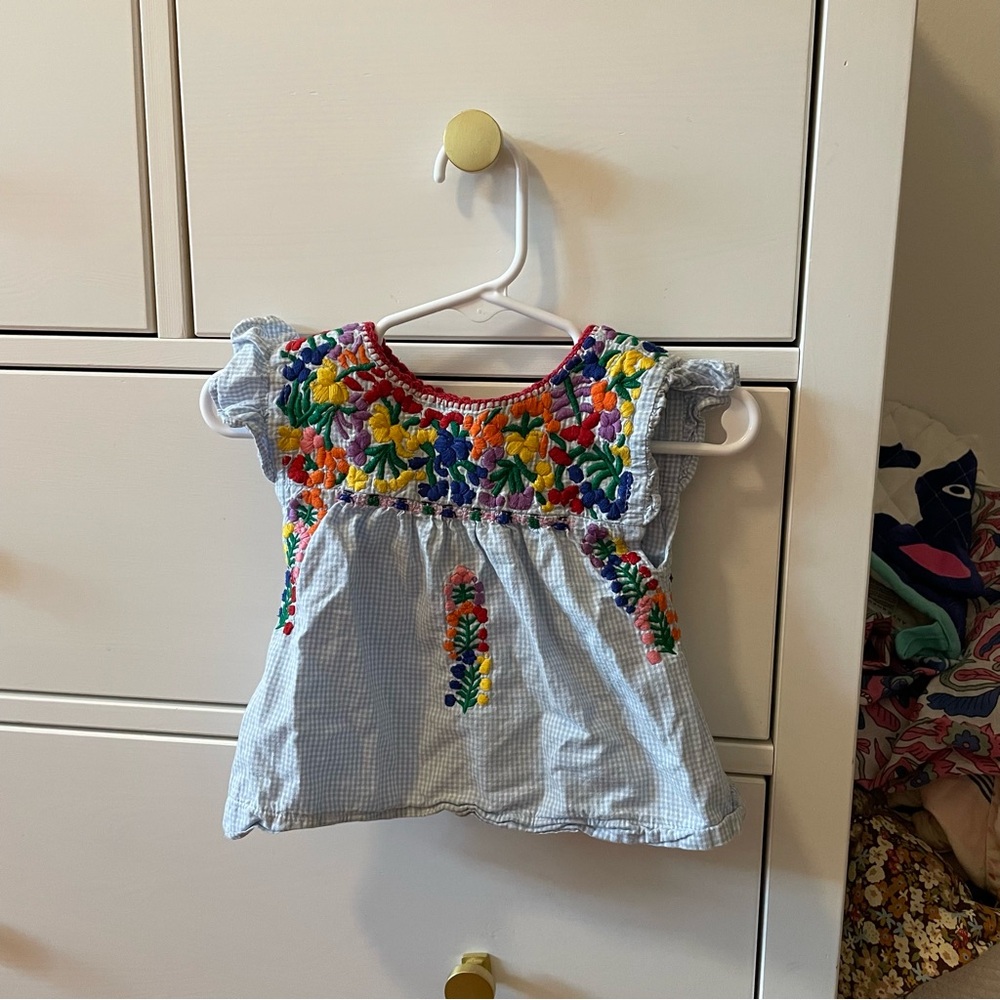 Six Honeybees Size 6 Month Embroidered Top